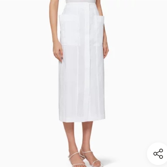 JACQUEMUS Le Coupe De Soleil La Jupe Bastide White Cotton Midi Skirt Size 42 - Picture 1 of 11